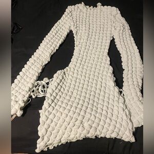 Textured Long Sleeve Dress